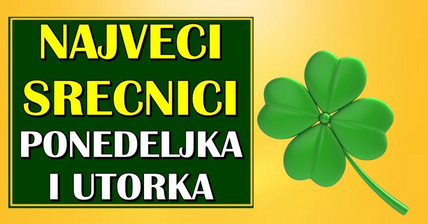 NAJVEĆI SREĆNICI PONEDELJKA I UTORKA: Nekim znacima zodijaka će velika sreća zakucati na vrata!